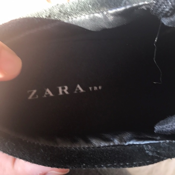 Zara Trafaluc Black Sneakers W/ Glitter Lace - Picture 7 of 8